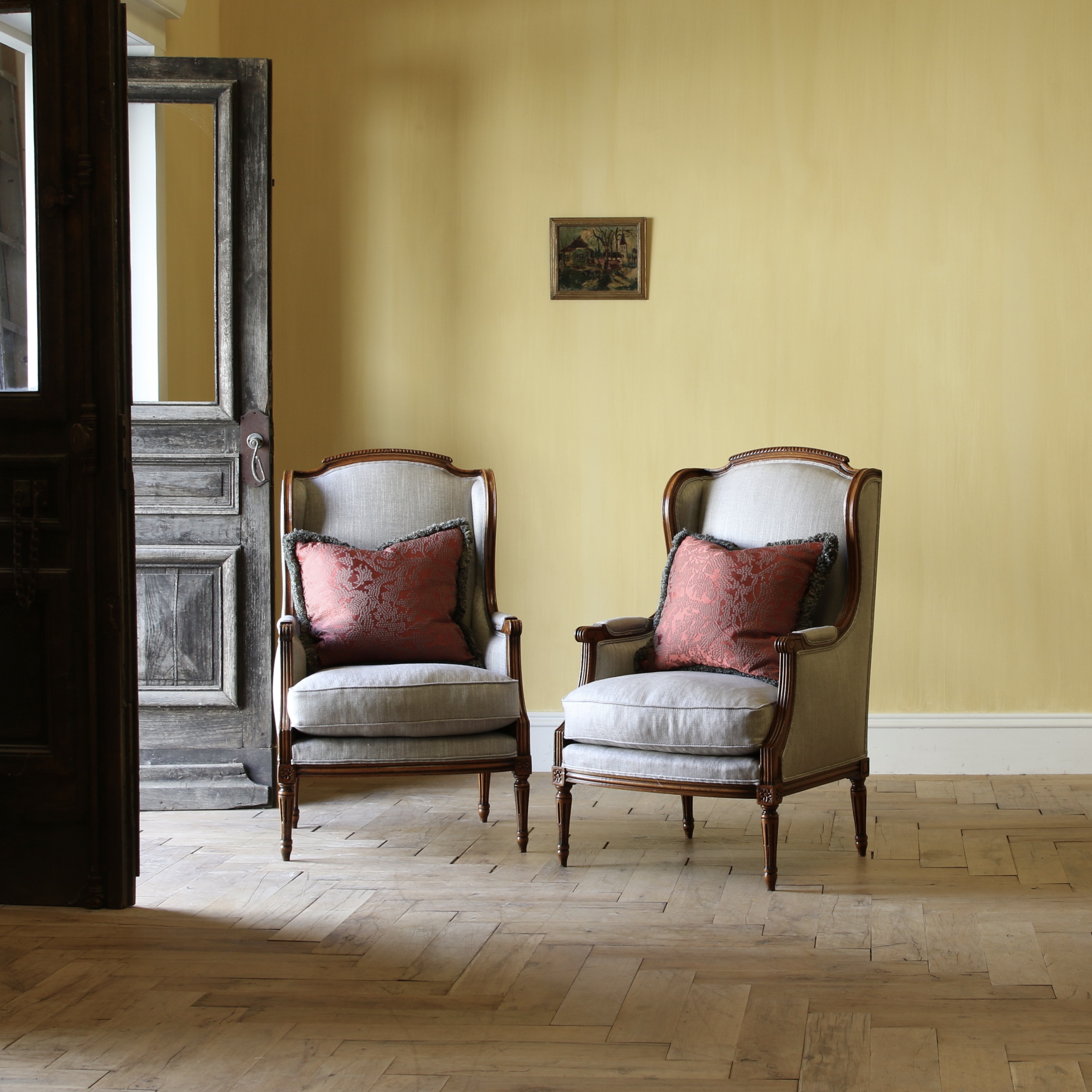 Wing Back Louis XVI Armchairs